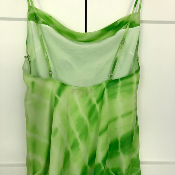 Revolve h:ours Fidelity Ruched Mini Dress Green Tie Dye Y2K Size Small - Picture 8 of 14